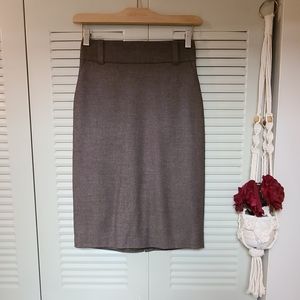 Banana Republic High Waisted Tweed Knee Length Pencil Skirt Size 0